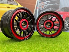 4 X 15 Pouces Roues Noires+Rouges Style CH-R: S'adapte Pour Audi Volkswagen