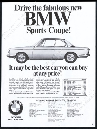 1967 bmw 2000 - cs, coupe