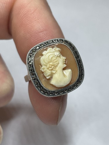 Bague ancienne camee argent - bague,