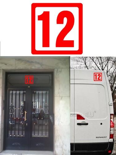 Numéro autocollant en - numéro, 12,