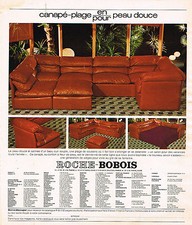 1976 ADVERTISING ADVERTISEMENT 045 ROCK-BOBOIS leather sofa-beach