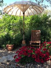 Outdoor Garden Umbrella Made in BALI Mother of Pearl Handmade Cream