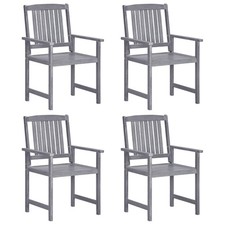 Lot de 8 Chaises de Jardin Sièges Terrasse Bois Massif d'Acacia Gris vidaXL