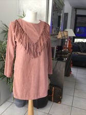 Robe liquette suedine rose a