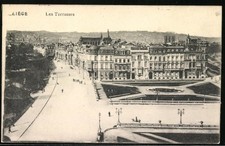 CPA Liege, Les Terrasses 1914 