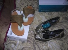  lot 2 p NEUVES 36 int cuir sandales + mocassins zenka chaussures femme fille  