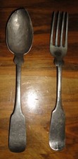 SOLID SILVER CUTLERY sterling hallmark J&I Cox, 18th century