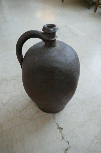 Ancien vase bouteille terre - ancien,