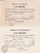 CALMIERE DEL BREAD COMMUNE DI PERGOLA - 02 DOCUMENTS 1854 E 1859