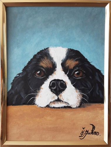 Peinture huile cavalier - l'huile,