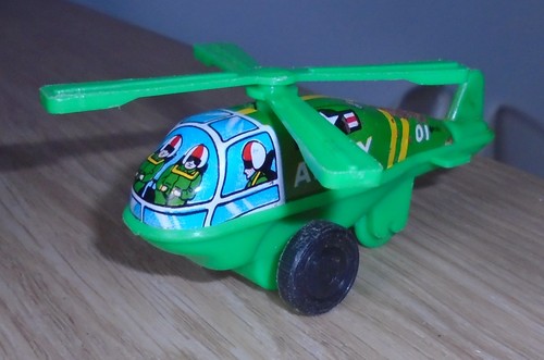 Jouet ancien helicoptere tole - jouet,
