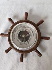 Vintage Retro Decor Wooden Sailor Bar Foot Precision Barometer 