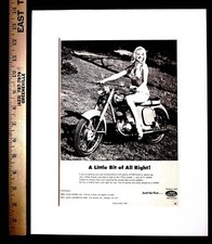 1965 Jawa 175cc Vintage Motorcycle Ad Matted & Frame-Ready