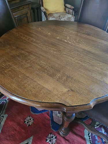 Table ronde bois marron - ronde, en