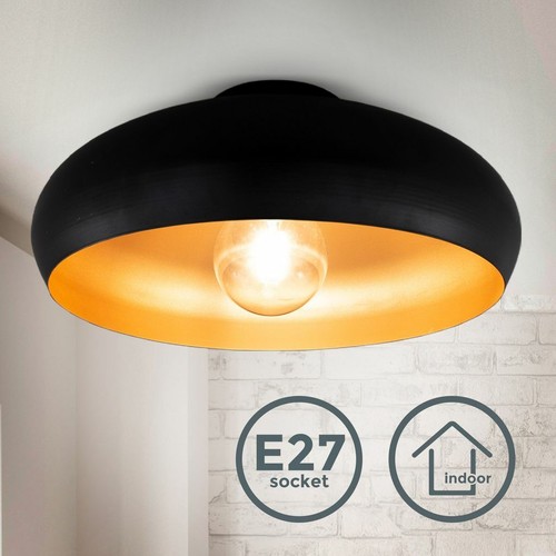Plafonnier noir doré design - plafonnier, noir-doré