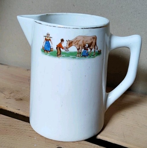 Pot lait ancien décor - pot,