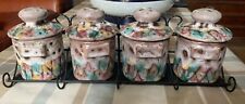  Vintage Vallauris FPP Ceramic Spice Jar Display & Service