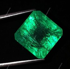 Pierre précieuse en vrac certifiée grande taille émeraude verte naturelle 24,...