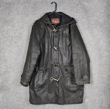 Vintage Marlboro Classics Coat Mens Size XL Black Waxed Cotton Toggle Hooded
