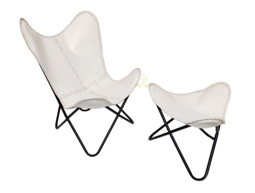 Chaise papillon cuir - papillon, en