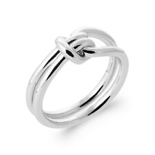 Bague en Argent 925/000 Rhodié - Multi Rang avec Noeud Entrelacé - Ajouré
