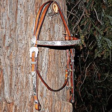 Bridon En Cuir Brun Vintage