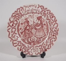 Myott Meakin Staffordshire Assiette De Noël 1987 En Porcelaine Joyeux Noël