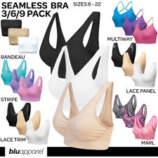 3 Pack Seamless Comfort Bras Everyday Bra Non Padded Non Wired Stretch Plus Size