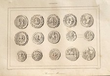 ENGRAVING GERMANY 1838 "OLD COINS"