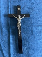 Ancien crucifix bois noirci et