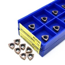 10Pcs CNC U Drill Milling Inserts WCMX030208FN 330 CNC Carbide Inserts WCMX03