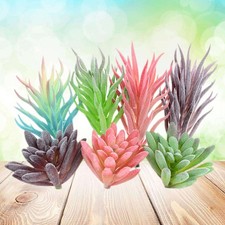  Têtes de fleurs artificielles succulentes floquées, 7 pièces, Simulation