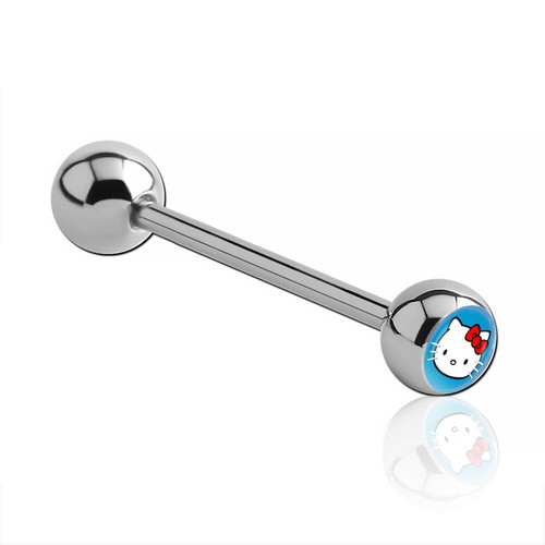 Barbell langue acier boule - de,