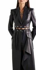 Manteau long femme noir en