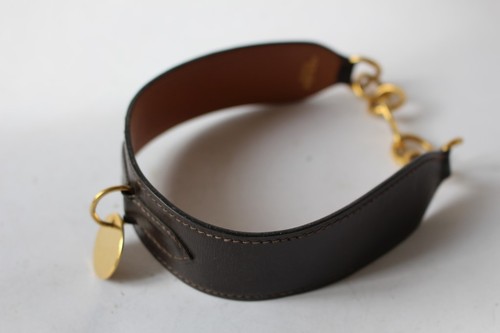 Collier cuir brun - , hermes
