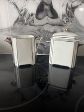 Limoges Porcelain Art Deco Style Milk Pot and Sugar Bowl Set. Lantern