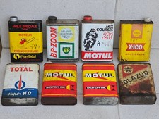 Lot de 8 bidons d'huiles anciens en l'état
