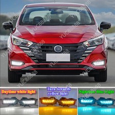LED Tri Color Daytime Running Light Fog Light For 2023-2025 Nissan Versa/Sunny