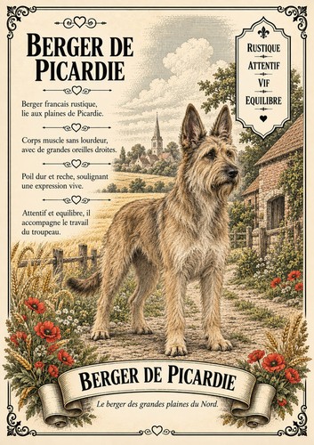 Affiche berger picardie - berger, de