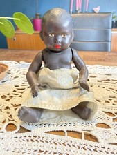 Baigneur poupon celluloïd noir Petitcolin France 25 cm années 50