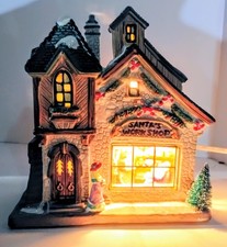 Christmas Village Lighted Home Santa's Workshop Toys Girl Magic Holiday Town