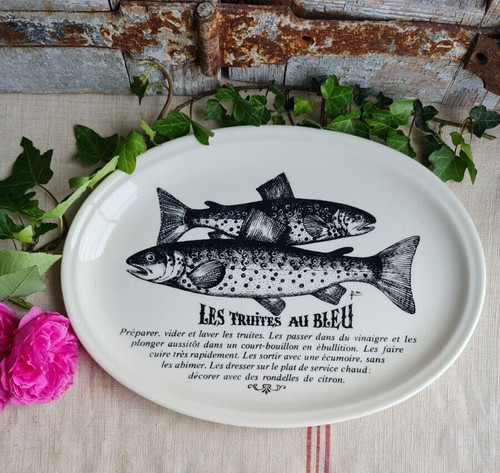 Ancienne assiette gien ovale - ancienne,