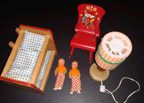 Vtg dollhouse furniture baby - dollhouse, furniture,