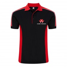 Mens Farming Tractor Farmers Contrast Polo Massey Ferguson