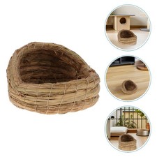  Lot de 2 nids d'oiseaux en paille de 20 cm, cage d'élevage pour