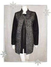 ⒷManteau Fantaisie Noir Chiné  Mod. Tandem  Retour Vers le Futur Cop Copine T 40