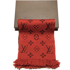 Auth Louis Vuitton Echarpe Logomania Muffler Monogram Scarf Wool Silk