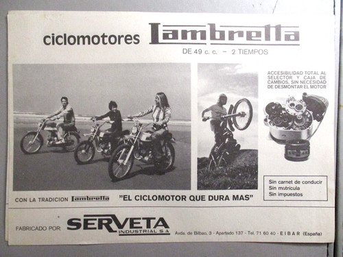Rare prospectus espagnol moto - rare,