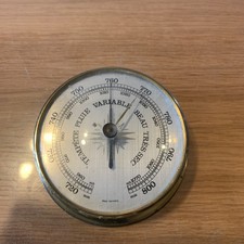 Antique Brass Wall Barometer Diameter 12cm Vintage RefQ