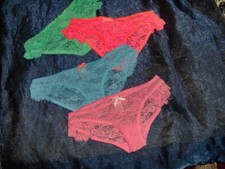 LADIES/TEENS BEAUTIFUL ALL LACE BIKINI BRIEFS  - SIZES 6 or 8 ASSORTED COLOURS